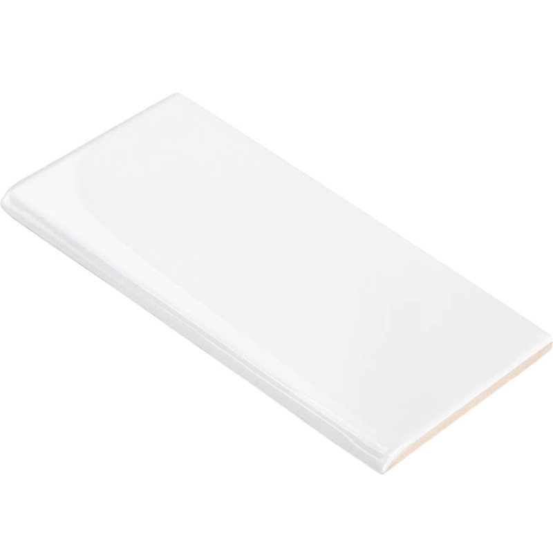 Catalina White 3x6 Polished Ceramic Bullnose Tile Trim