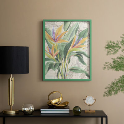 Map Flora I Framed Print - Solid Wood