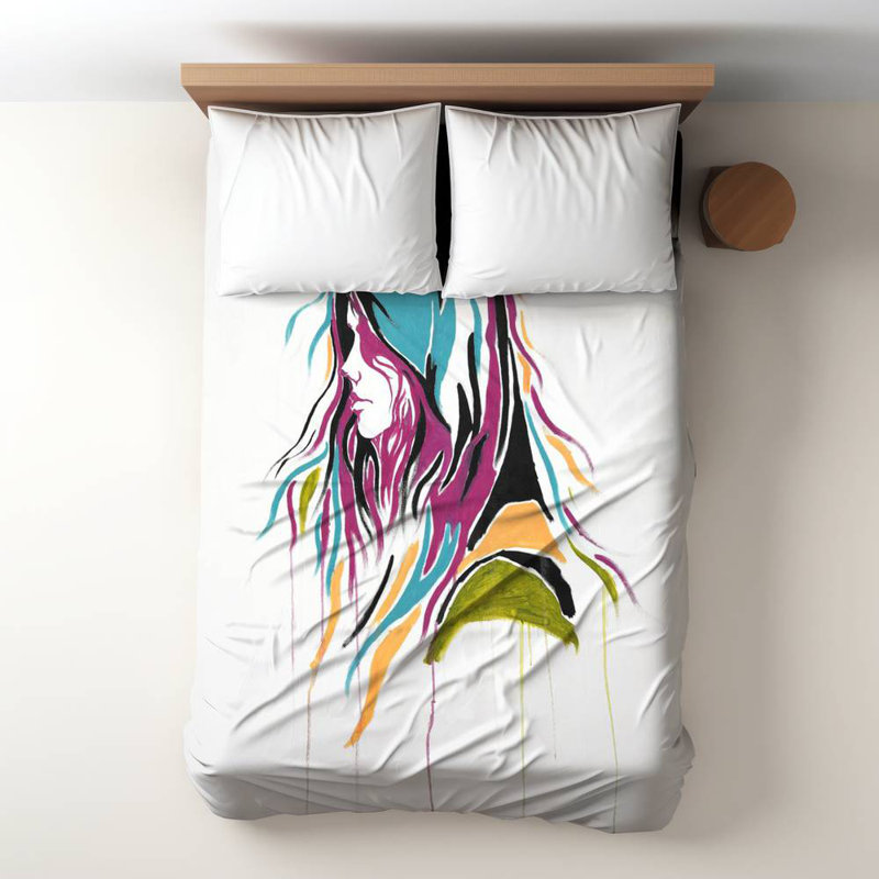 Housse de couette simple Pink Shapes | Graffiti Art, femme