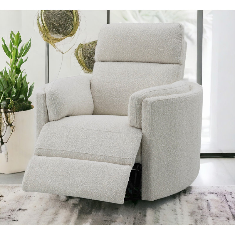 Fauteuil inclinable souple, fauteuil inclinable oscillant avec pivot, Beige Boucle