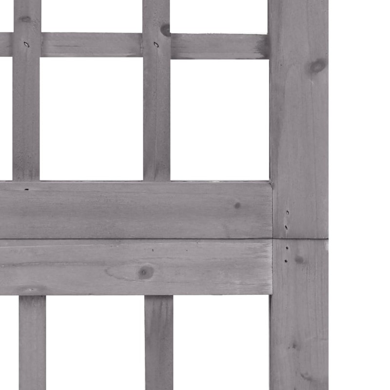 Paravent 4 panneaux et cloison pliant 4 panneaux en bois de sapin massif gris 63,4 x 70,9 po