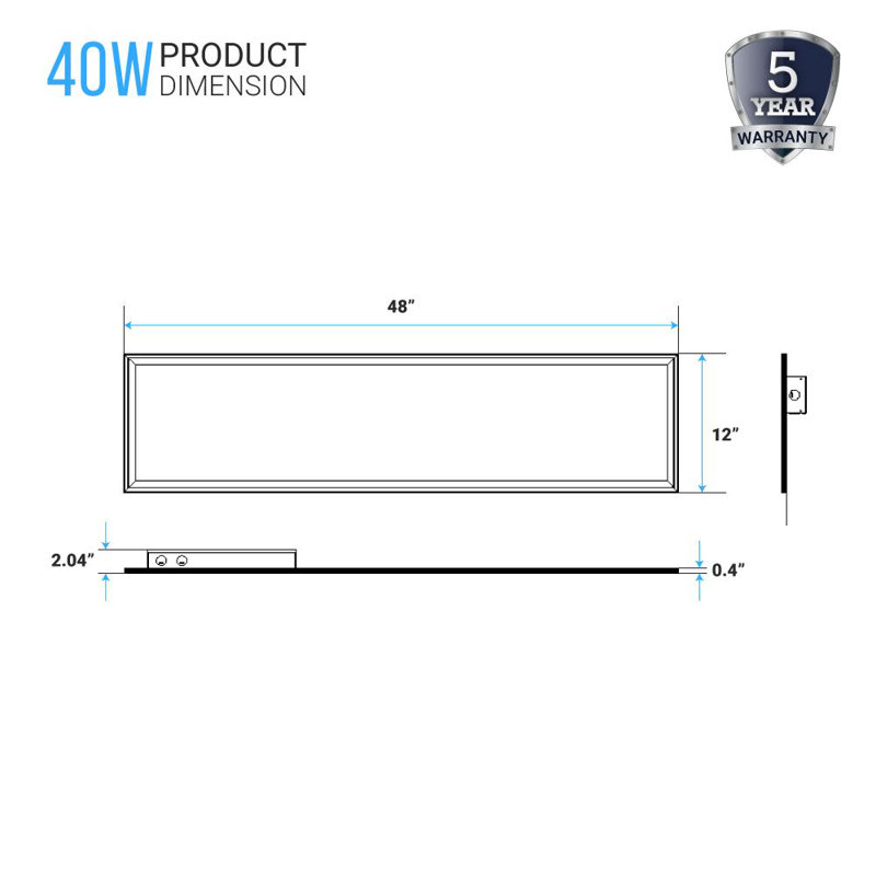 Dimmable Rectangle Troffer Ceiling Light (Set of 2), 4000K