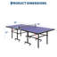 Table de ping-pong pliante avec roulettes, table de tennis de table d'intérieur avec 2 raquettes et 3 balles, table de jeu de ping-pong portable pour la salle de jeux