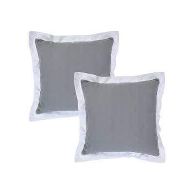 Fablewyn Modern Bordered Handmade 100% Cotton Throw Pillow Cover Set of 2