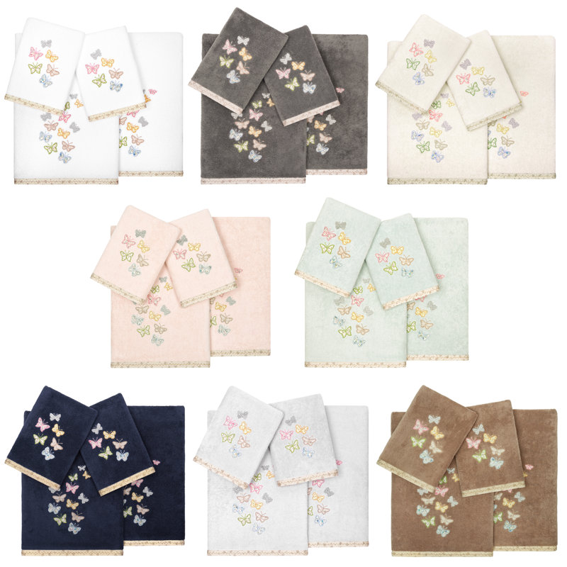 Ensemble de serviettes 100% coton turc, Blanc, Ensemble de serviettes 4 pièces