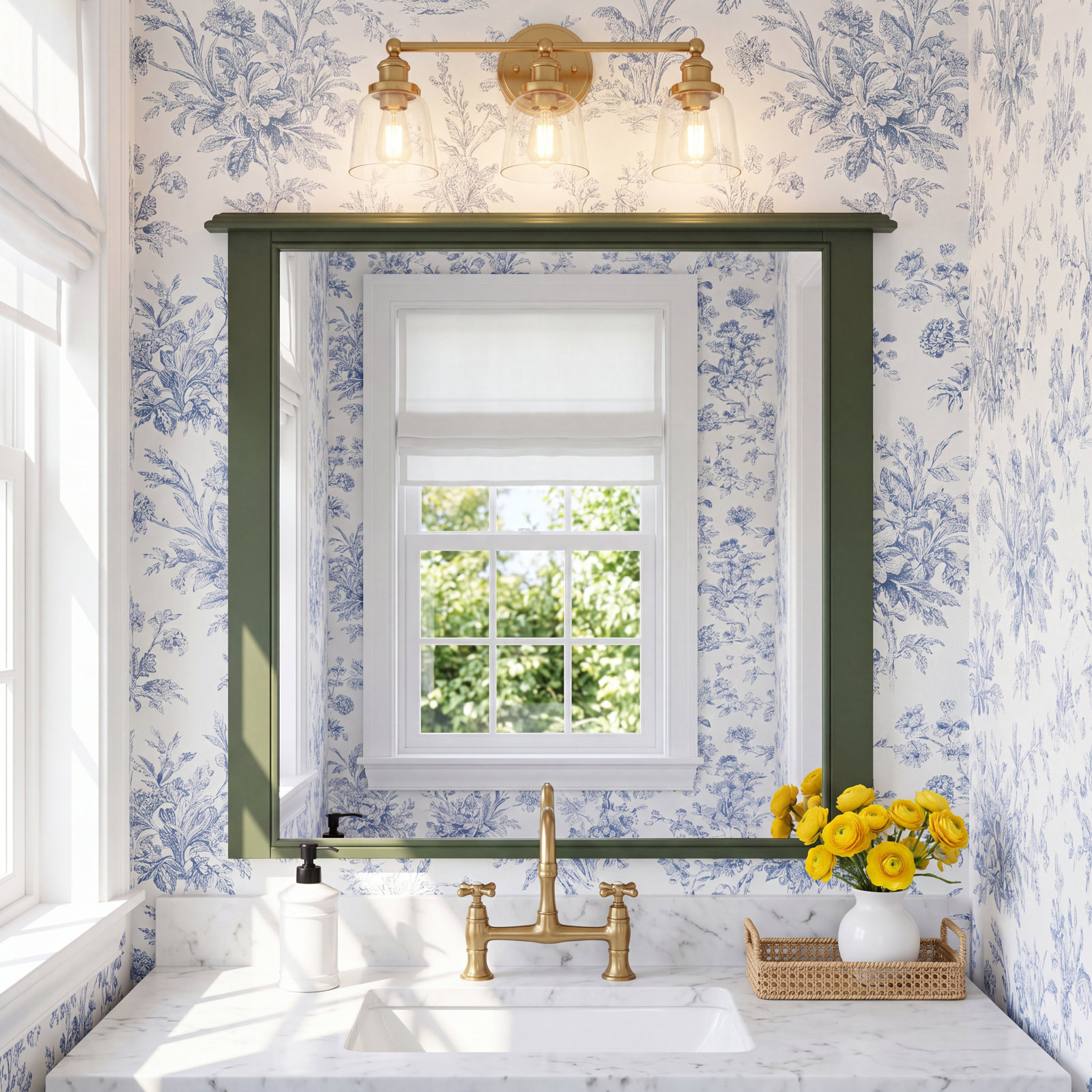 Kellie Dresser Mirror, Green