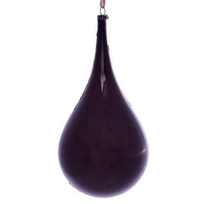 4" Wood Grain Teardrop Christmas Ornament