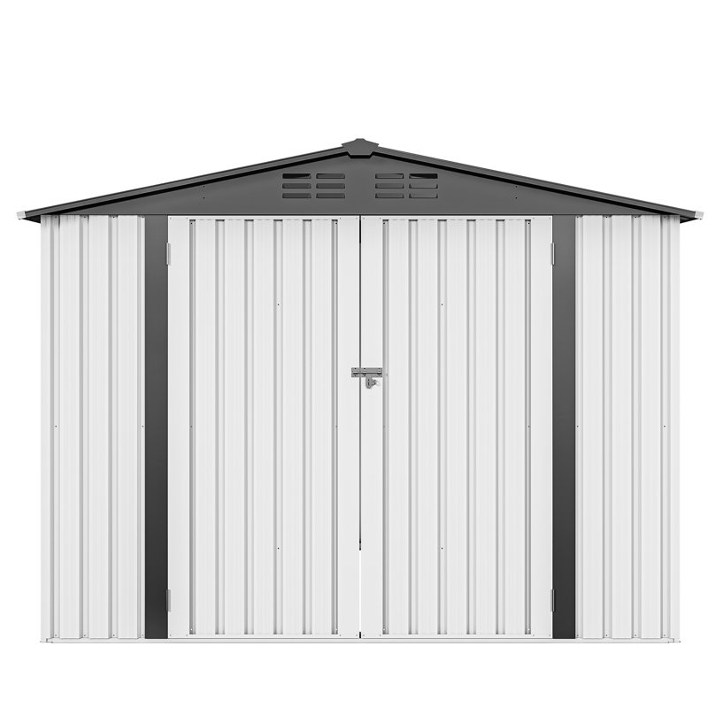8 ft. W x 6 ft. D Metal Traditional Storage Shed, White
