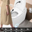 Toilette intelligente en céramique blanche avec buse autonettoyante, siège chauffant, affichage à DEL, nuit, fonction silencieuse à fermeture lente du bidet à l'arrière