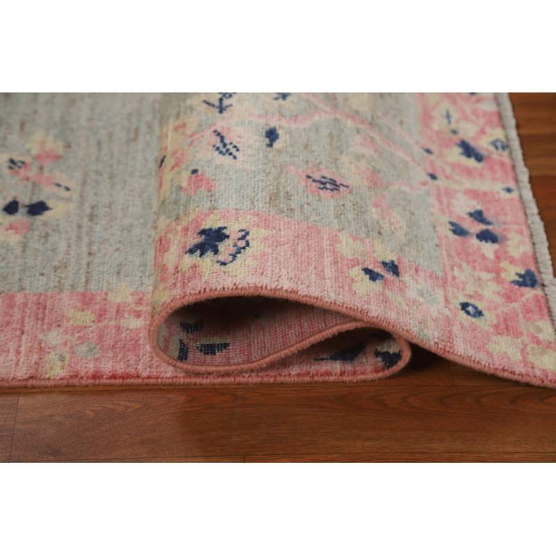 Tapis de style oriental végétal noué à la main 4 x 5 Art Deco