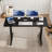 Electric Height Adjustable Standing Desk With 4 Lockable Casters-1234147538-1234147534