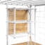 Lit mezzanine simple en métal avec poste de travail intégré, garde-robe, escalier de rangement et DEL, blanc
