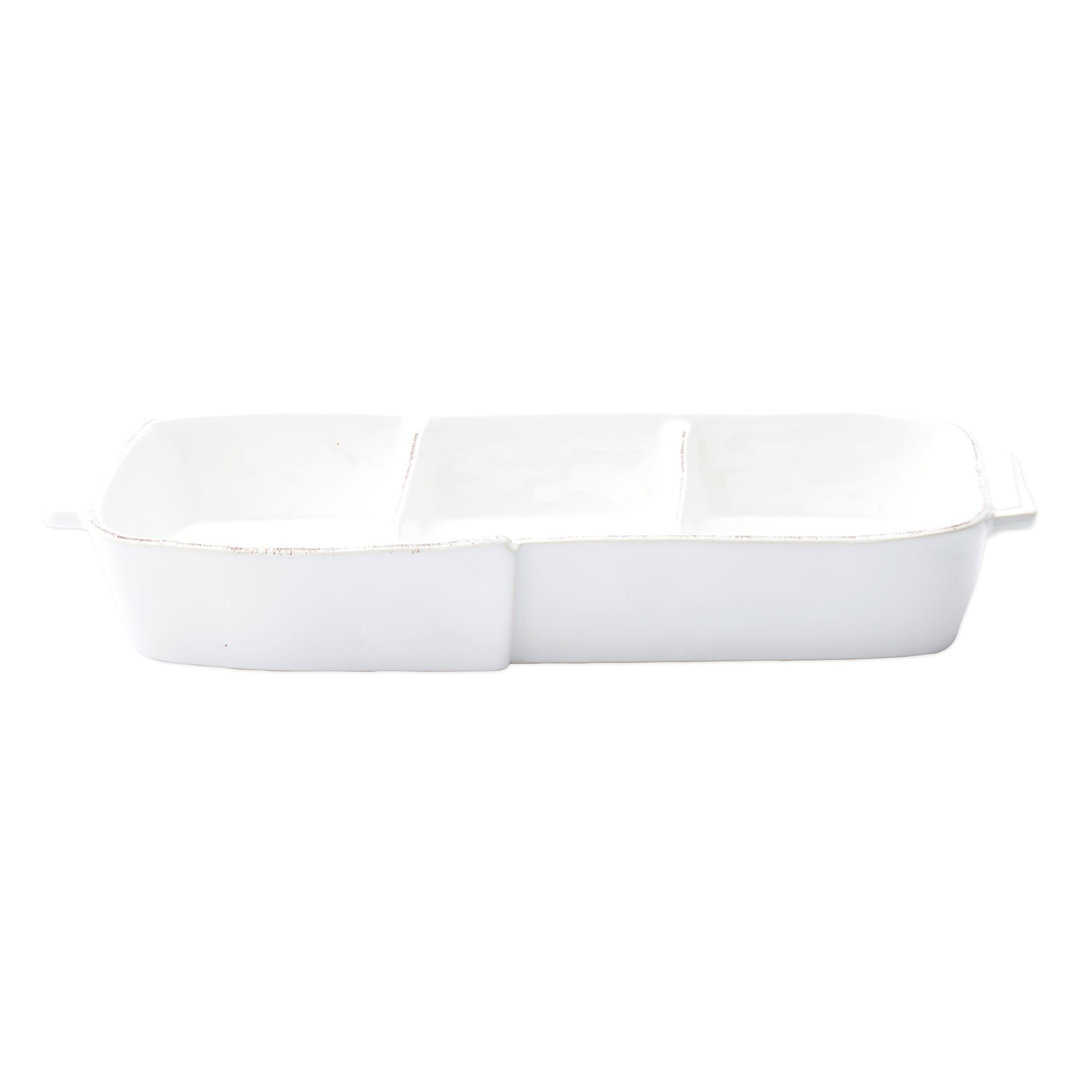 VIETRI Melamine Lastra Melamine Divided Serving Dish VIETRI