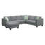 Canapé modulaire en tissu 7 places, L 112 x 87 po, gris, 3 coussins pour le salon, le canapé et la maison-872861812