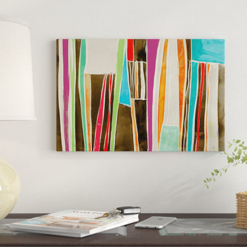 « stripe flat ii », reproduction sur toile, H 18 po x l 26 po x P 1,5 po, Toile tendue, Pas de tapis