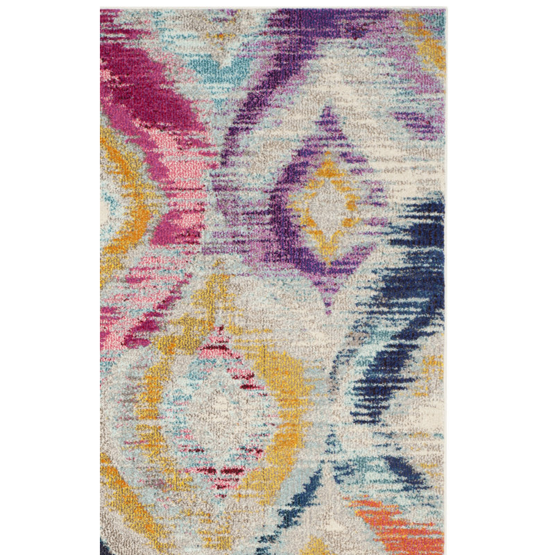 Tapis à motif géométrique Theresa Performance, Tapis de couloir 2 pi 2 po x 6 pi