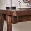 Bureau d'ordinateur 100 % bois d'hévéa massif, bureau rétro en noyer avec tiroir, piètement robuste en forme de A, table de travail extra épaisse de 3,5 cm pour bureau à domicile.