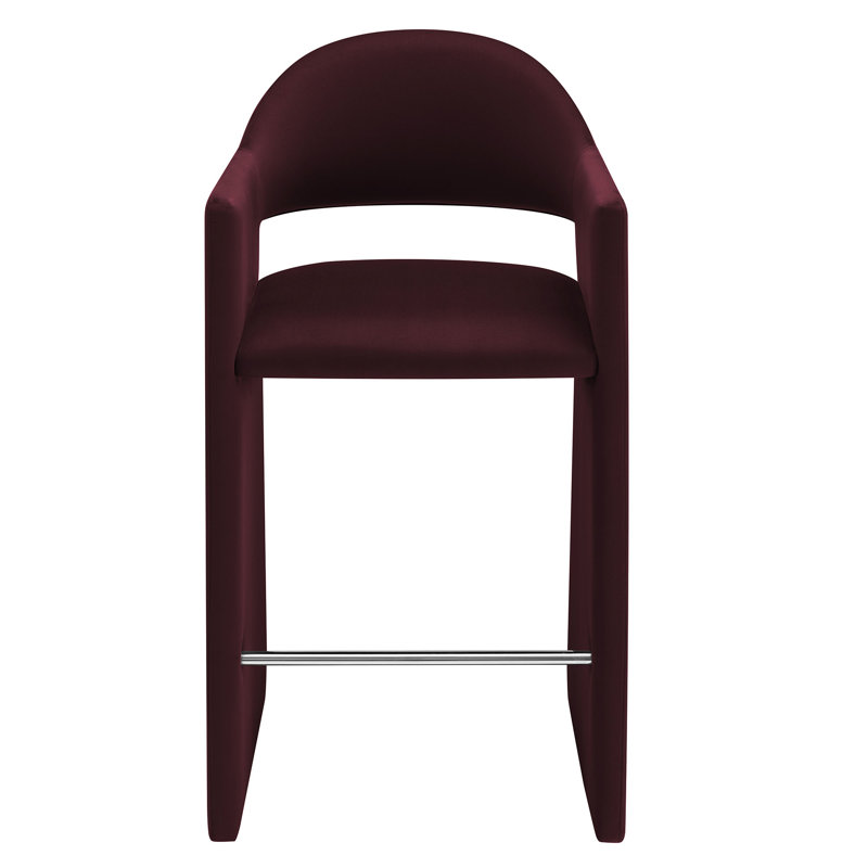 Tabouret de bar performance en velours 41 po Talia, Mûre / velours, Tabouret de bar (siège d'une hauteur de 28,5 po)