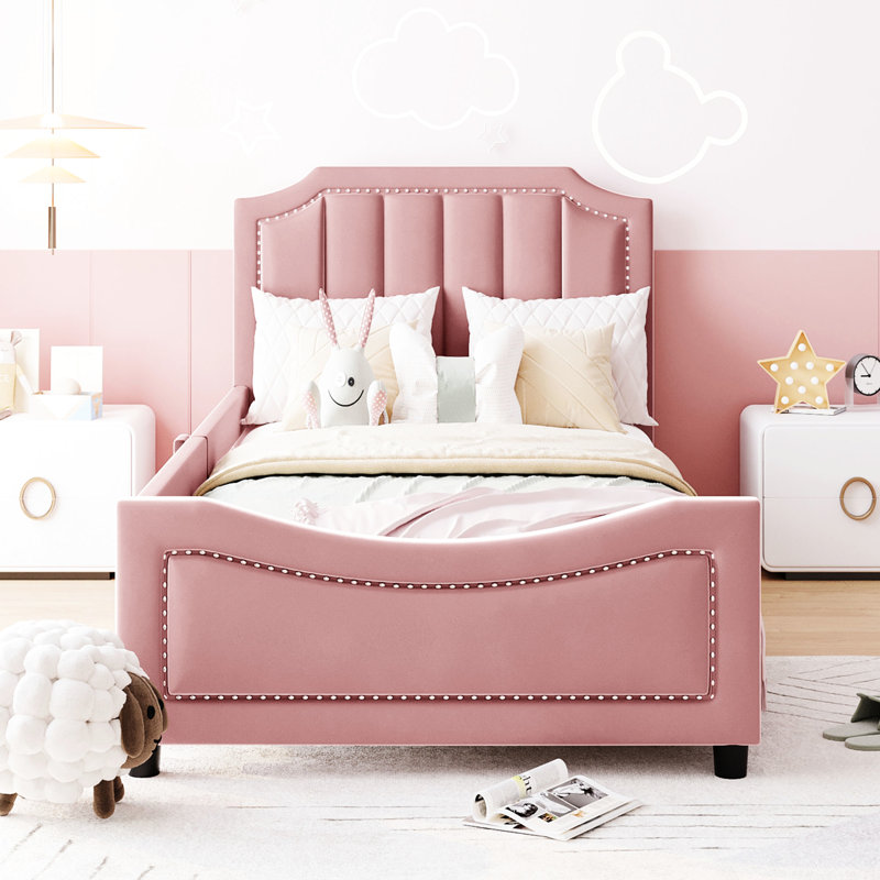 Lit de jour simple Classic Stripe, Rose