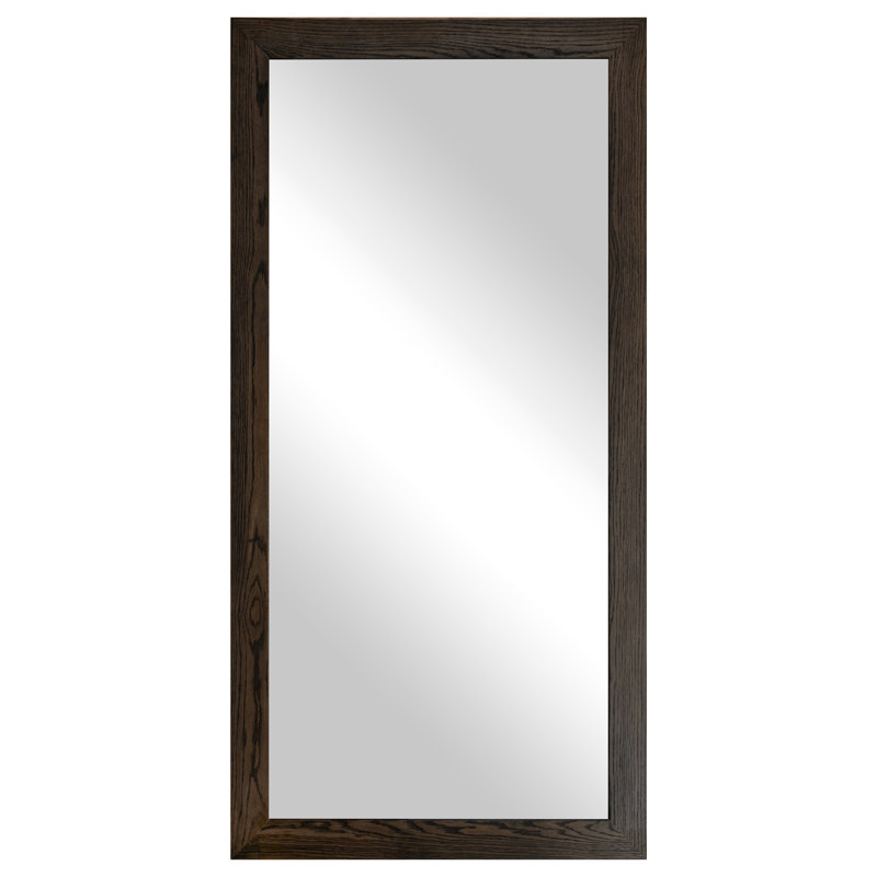 Miroir de plancher en bois franc Union Rustic Ozark, Ébène, 66 po x 33 po