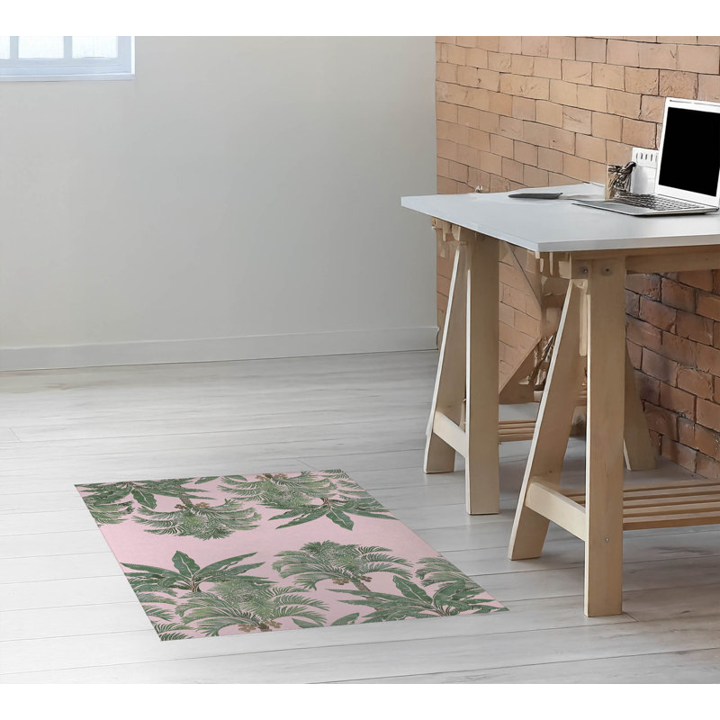 Tapis de bureau In the Jungle, L 7 pi x L 5 pi, Rose