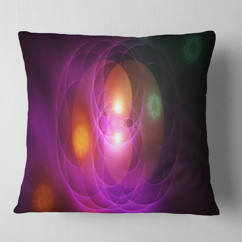 Merge Colored Spheres - Coussin imprimé abstrait, 18 po x 18 po, Rose, Coussin décoratif
