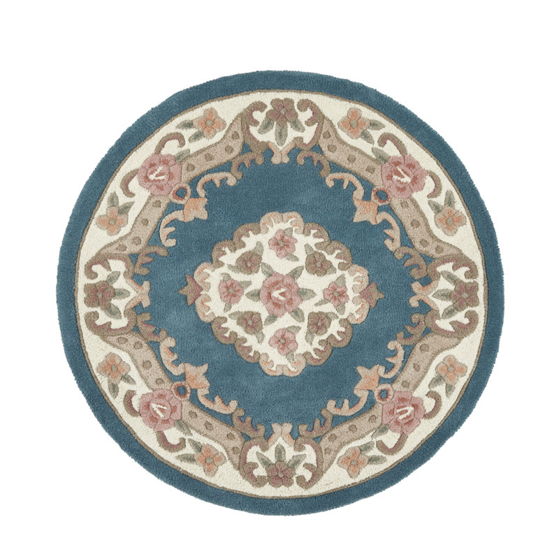 Comfort Oriental Wool Hand Woven Blue, Round 120cm