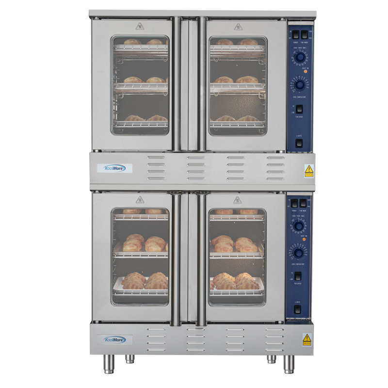 38 in.Double Commercial Natural Gas Convection Oven 108,000 BTU with Stacking Kit (KM-DCCO54-NG), Natural Gas