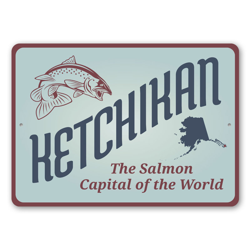 Plaque Ketchikan Alaska, H 10 po x l 14 po x P 0,04 po