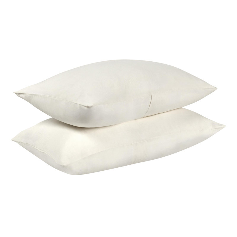 Paloma Hemp Fabric Ochre Amber Standard Sham, King, Ivory