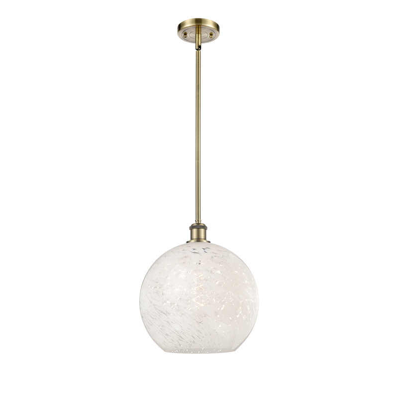 Luminaire suspendu 1 lumière Ballston Mouchette-516-G1216, H 13,5 po x l 12 po x P 12 po, Laiton antique