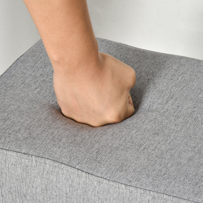 Mabel 40cm Wide Rectangle Solid Colour Standard Ottoman, Grey
