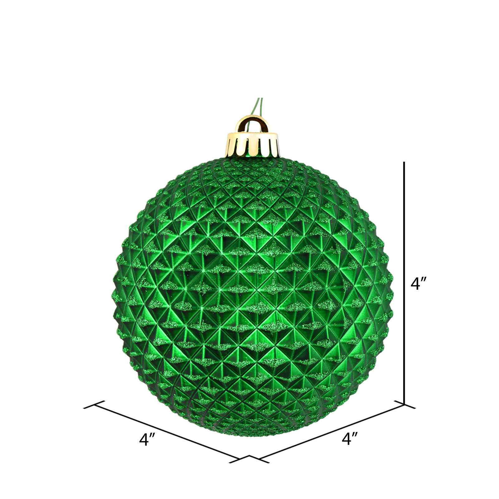 Durian Glitter Ball Ornament, Green