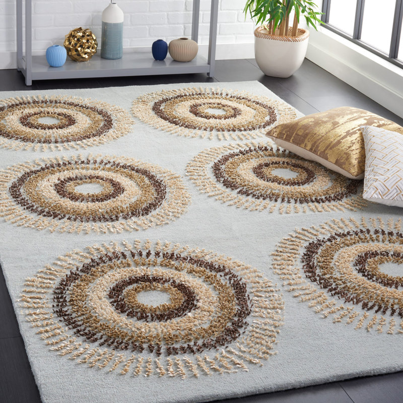 Jorie Hand Tufted Wool Geometric Rug, Rectangle 5' x 8'