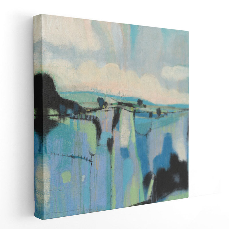«Abstract Shades of Blue I», reproduction d'art sur toile, H 12 po x l 12 po