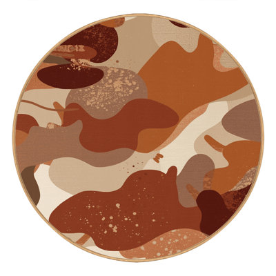 Tapis brun moelleux doux et moelleux à motif abstrait brun clair - Reliure brun clair