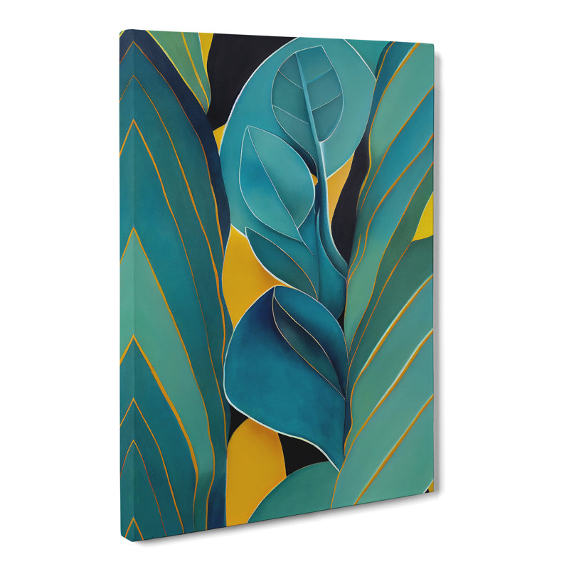 Tropical Leaves Abstract Vol.2 - Wrapped Canvas, 50cm H x 35cm W x 3cm D
