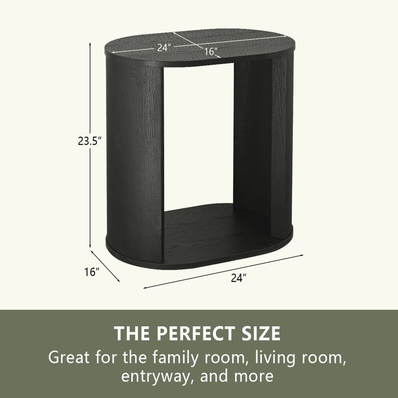 Davine 23.5"H Floor Shelf Storage Floor Shelf End Table