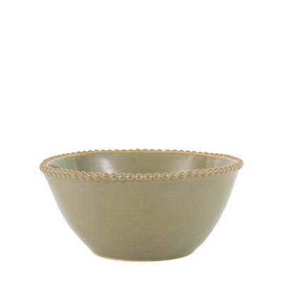 Organic Beaded Bowl Olive (4pk) 160x70mm