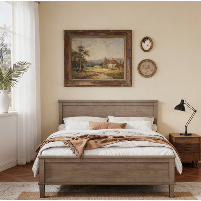 Modern Mid-Century Bed Frame with Under-Bed Storage & Easy Assembly
