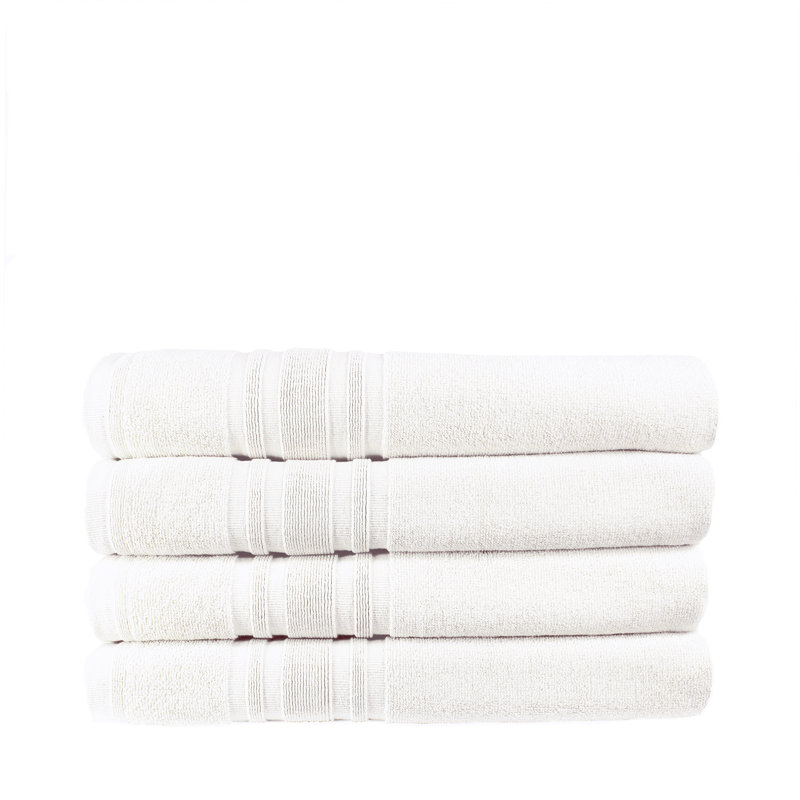 Turkish Cotton Plush Bath Towel, White