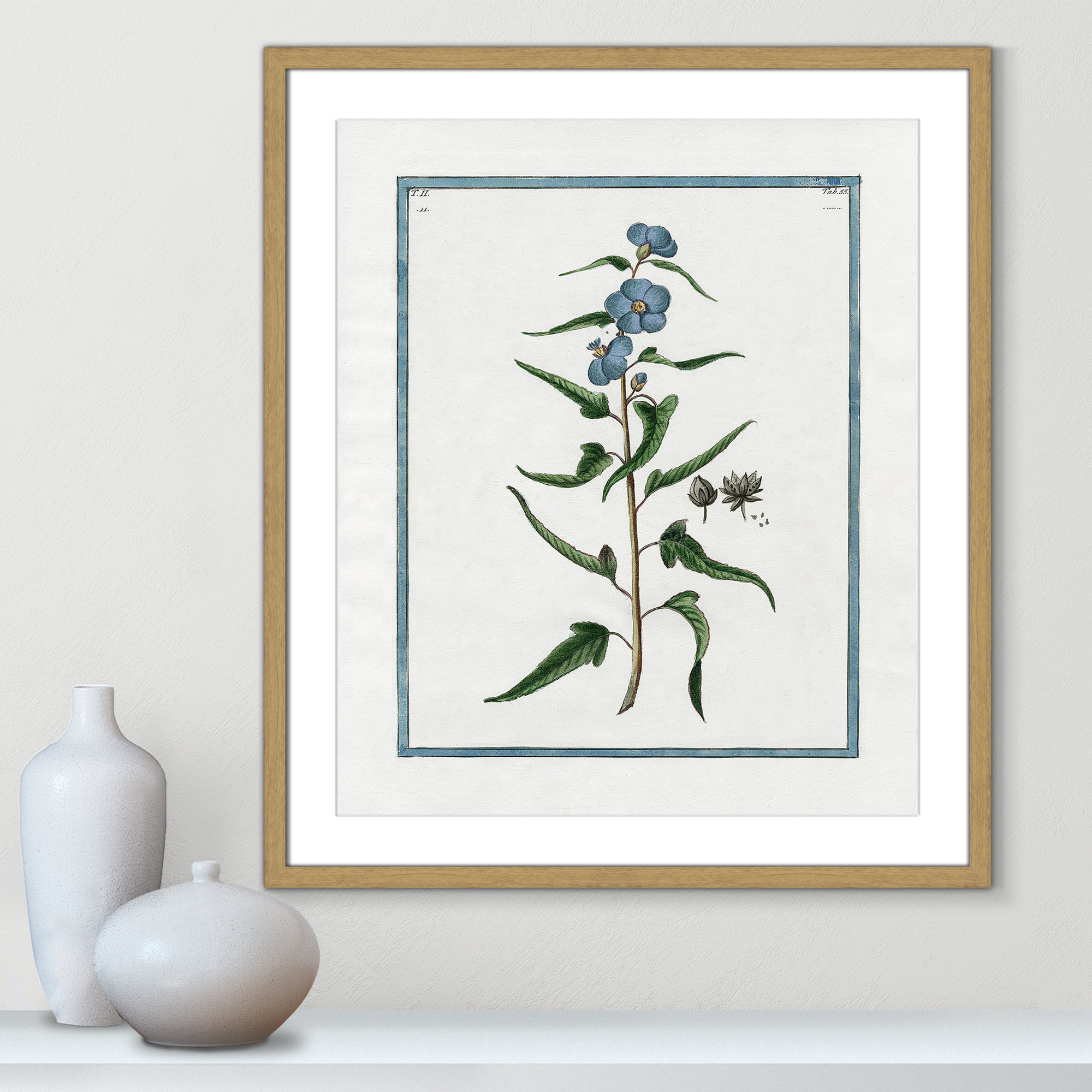 Shabby Elegance Botanical I - Framed Art Full Bleed, Natural Framed, 21.5" W x 25.5" H