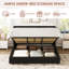 Structure de lit, structure de lit avec rangement en velours côtelé avec tête de lit rembourrée, mécanisme de levage à gaz, support à lattes en bois, aucun sommier nécessaire-133594719-133594722