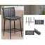 Upholstered Counter Stool with Metal Frame-1163511516