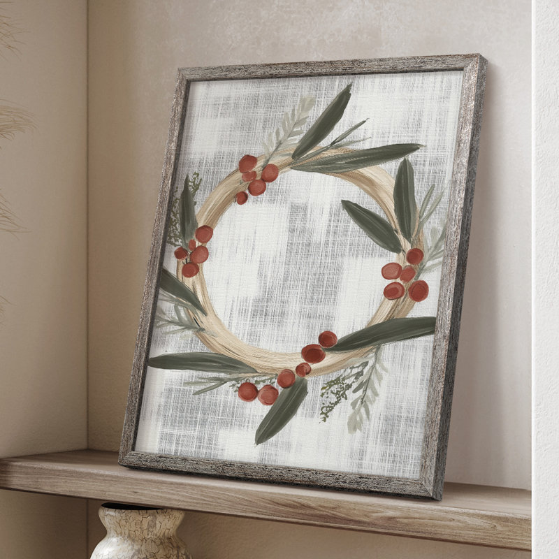 «Christmas Holiday Art CCXC III», reproduction d'art encadrée - bois massif, H 30 po x l 24 po