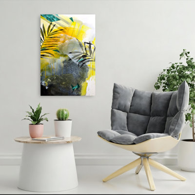 Vibrant Tropical Abstract Abstract Contemporary Geometric Palm Nature Tropical Wall Art