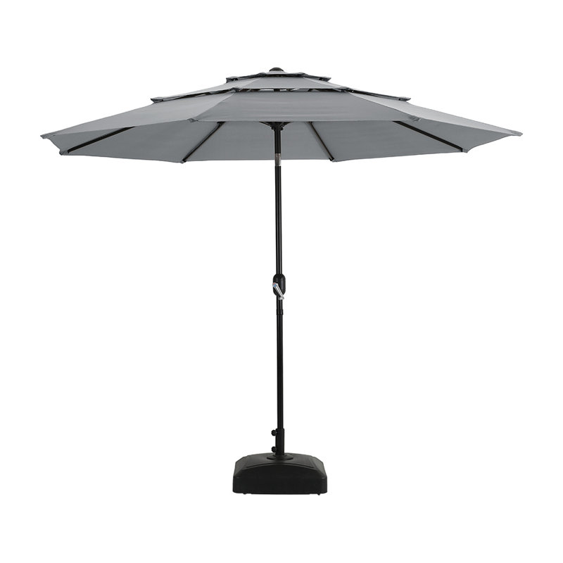 Penrith 293cm Lighted Cantilever Parasol with Crank Lift , Counter Weights Included, Light Grey