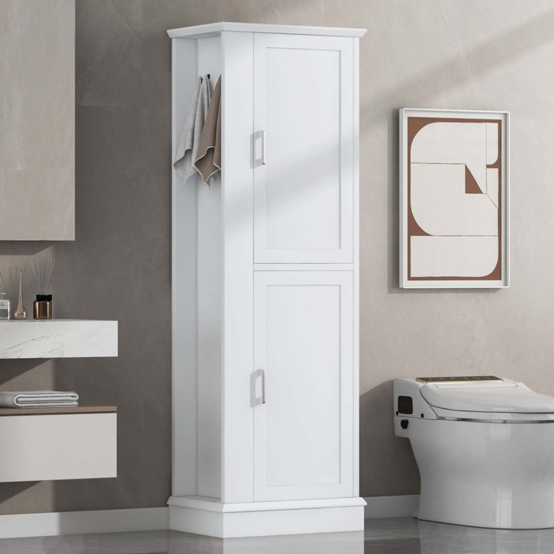 Tall Bathroom Storage Cabinet, White