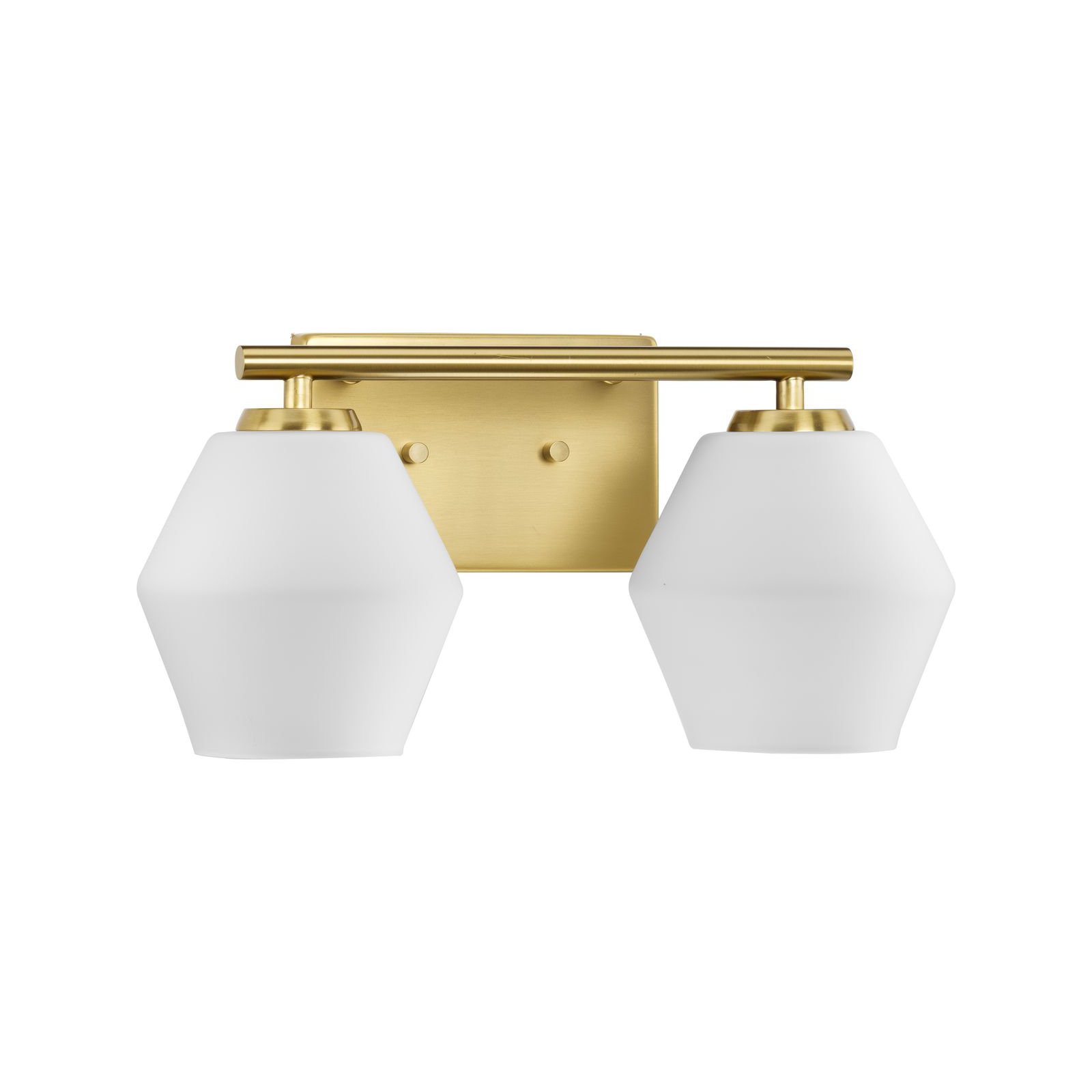 Audryna 2 Light Frosted Dimmable Vanity Light, Brushed Gold