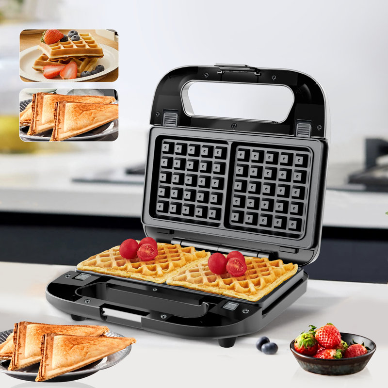 Machine à sandwich 3 en 1 et gaufrier, presse à panini 750 W avec plaque antiadhésive amovible Facile à nettoyer, machine à fromage grillé pour le petit-déjeuner de cuisine à domicile